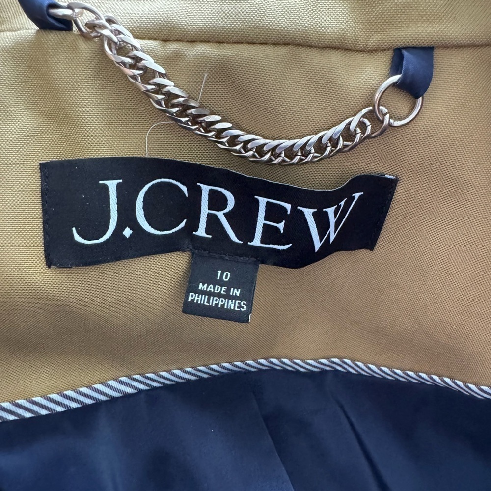 Like new! J. Crew Cropped Icon Belted trench coat Notched Collar - Classic Tan - Picture 8 of 10